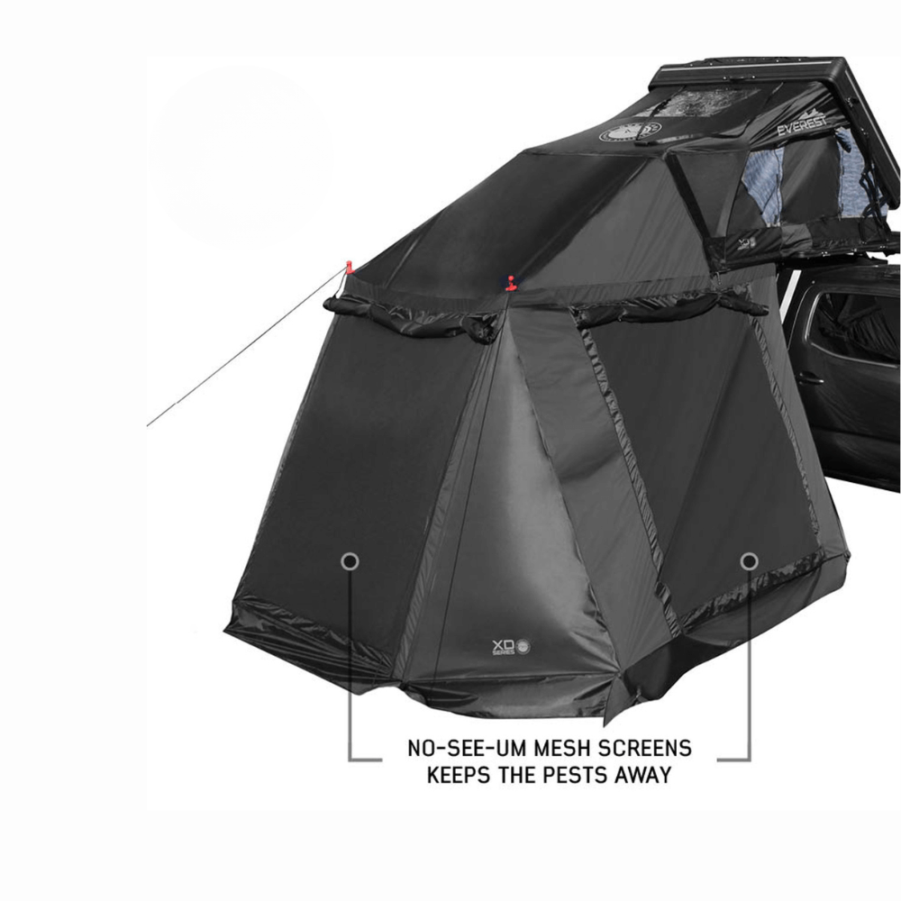 XD Everest Annex Room Roof Top Tent Extension - Black Body Grey Trim