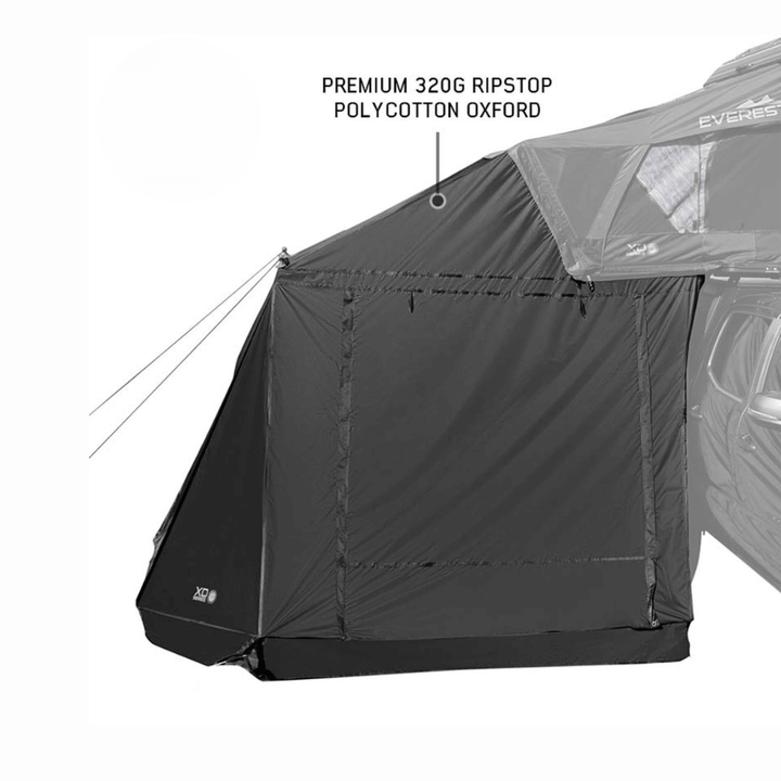 XD Everest Annex Room Roof Top Tent Extension - Black Body Grey Trim
