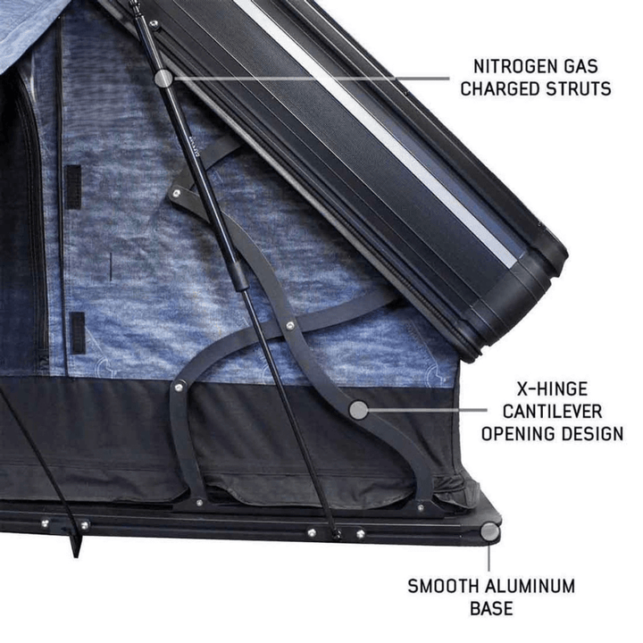 XD Everest Cantilever Aluminum Roof Top Tent - Grey Body & Black Rainfly