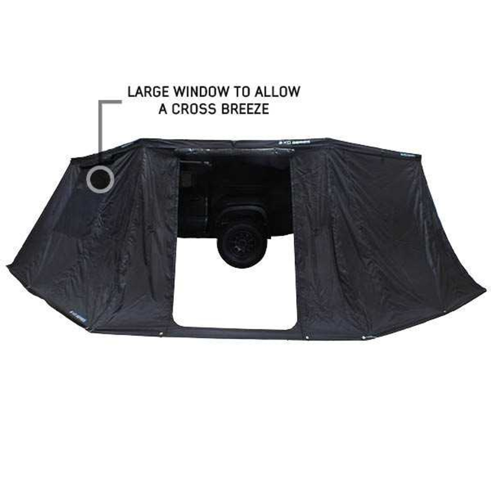 XD Nomadic 270 Degree Awning & Wall Kit Combo - Lights, Black Out, Black Body , Trim, and Travel Cover