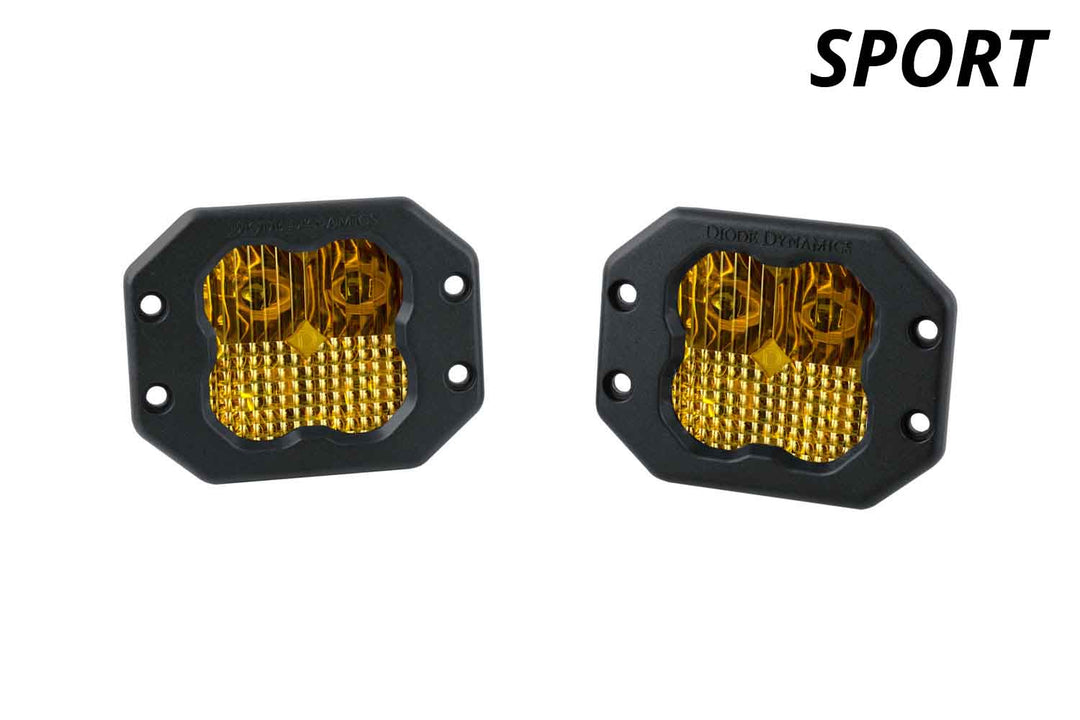 SS3 SAE Yellow Sport Flush Mount LED Pods
