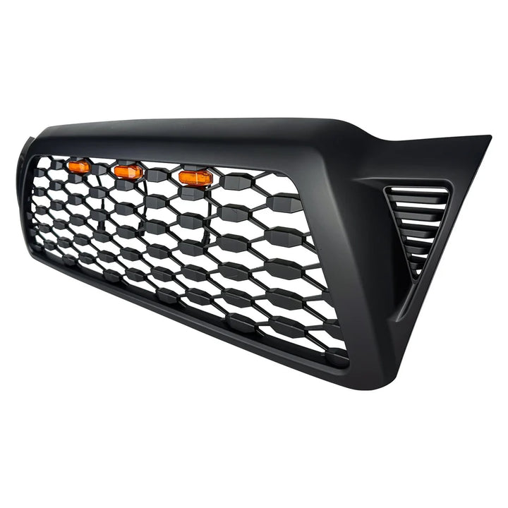 Front Mesh Grille W/ Amber Lights - Matte Black - for 2005-2011 Toyota Tacoma