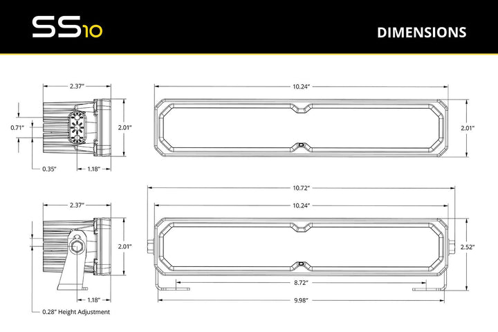 SS10 Yellow LED Light Bar