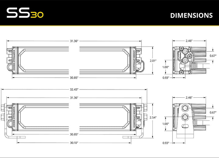 SS30 Dual-Color LED Light Bar (one)