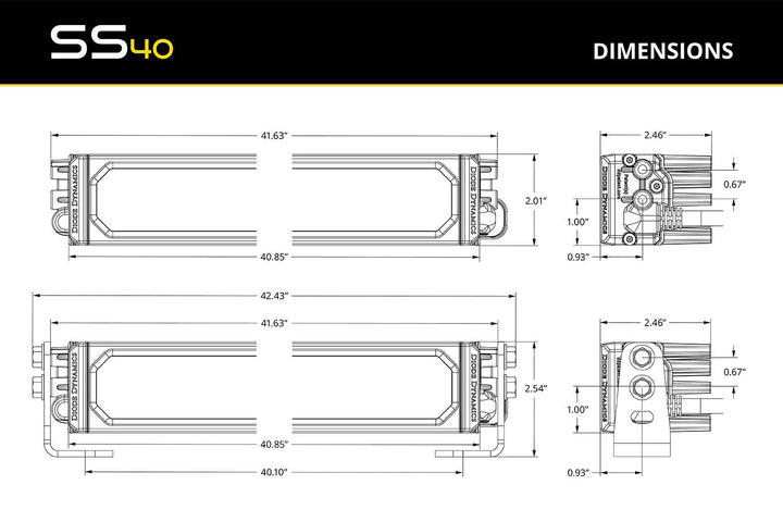 SS40 Yellow LED Light Bar