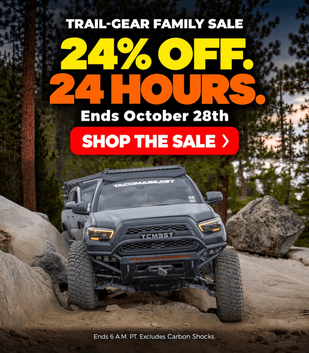 Shop the Trail-Gear family sale: 24% off for 24 hours. Ends October 28 at 6 a.m. PT. Excludes Carbon Shocks.