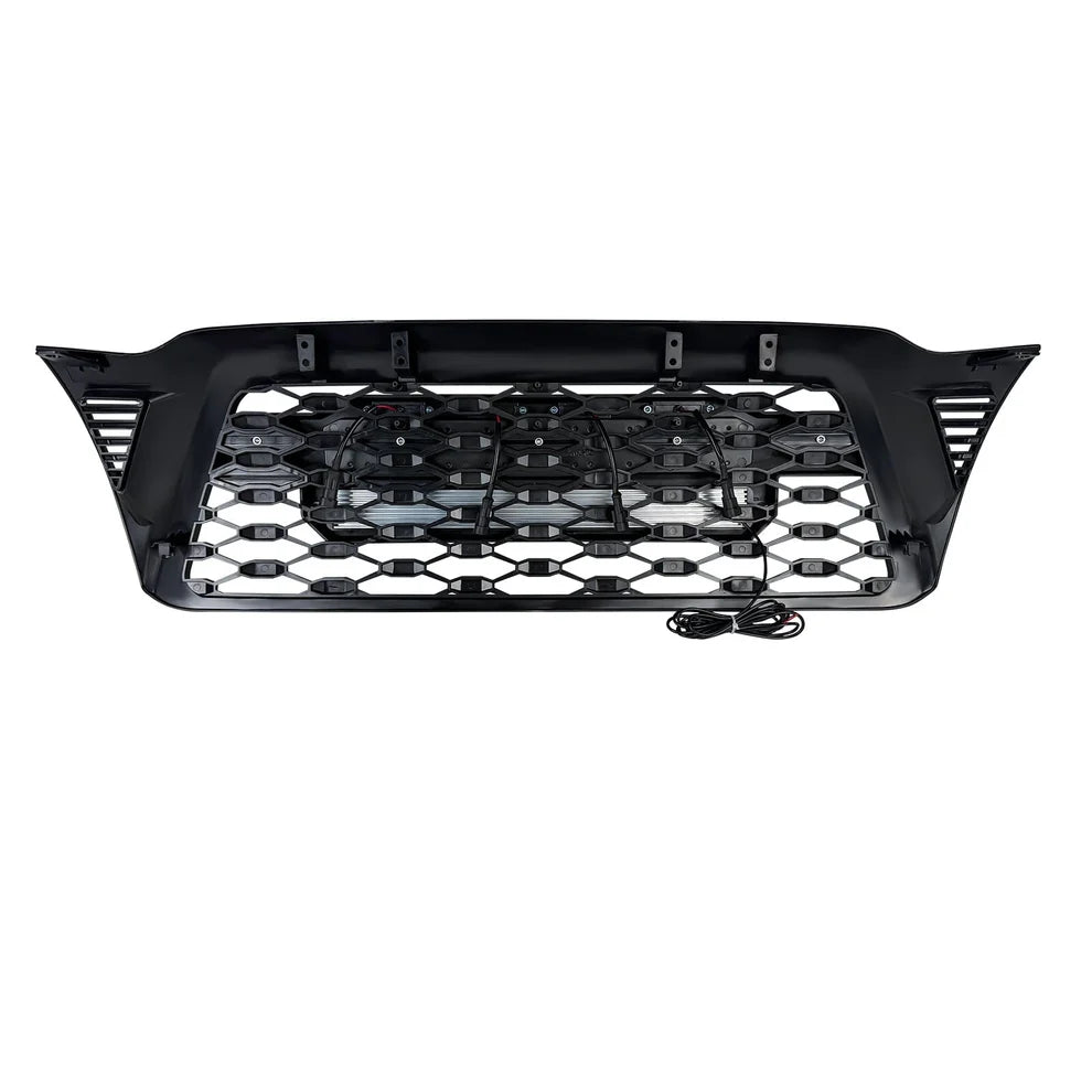 TRD PRO Style Grille w/ LED Off-Road Lights, Amber Lights and DIY Letters for 2005-2011 Toyota Tacoma- Matte Black