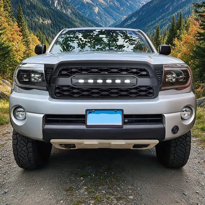 TRD PRO Style Grille W/ LED Off-Road Lights - Matte Black for 2005-2011 Toyota Tacoma
