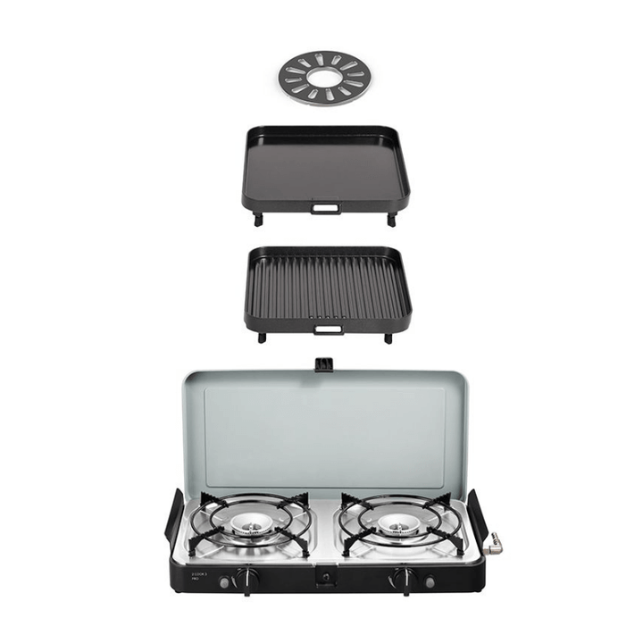 2 Cook 3 Pro Deluxe / Portable 3 Piece / Gas Barbeque / Camp Cooker