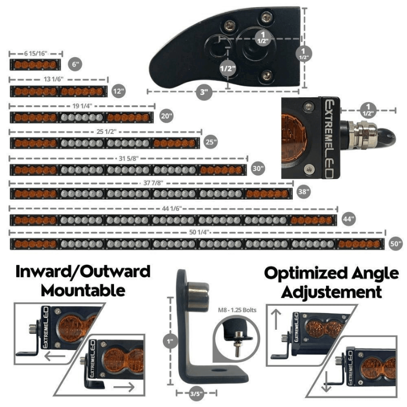 20" X6s Slim Amber/White 90w Led Light Bar & Harness