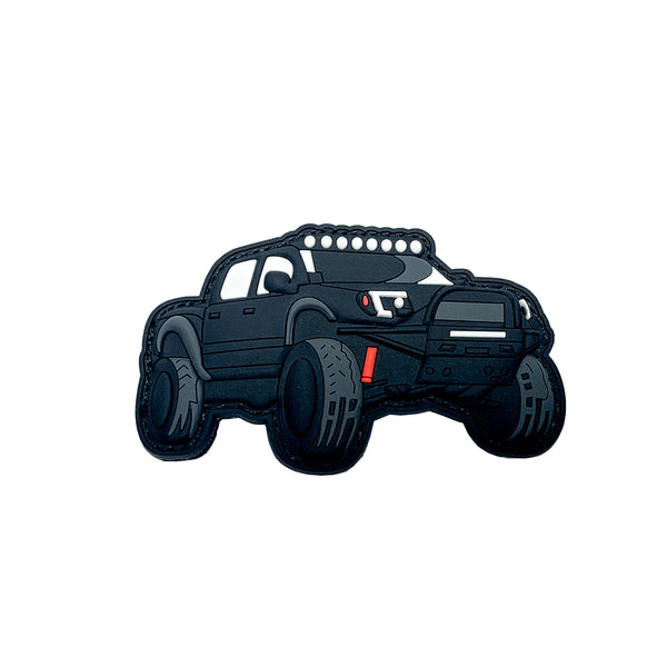 Monster Pickup Truck with USA Flag Cartoon - Pickup - Sticker