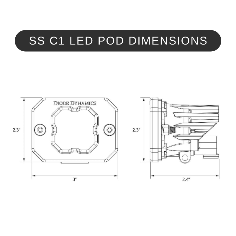 Stage Series C1 Amber LED Pod | Flush Mount