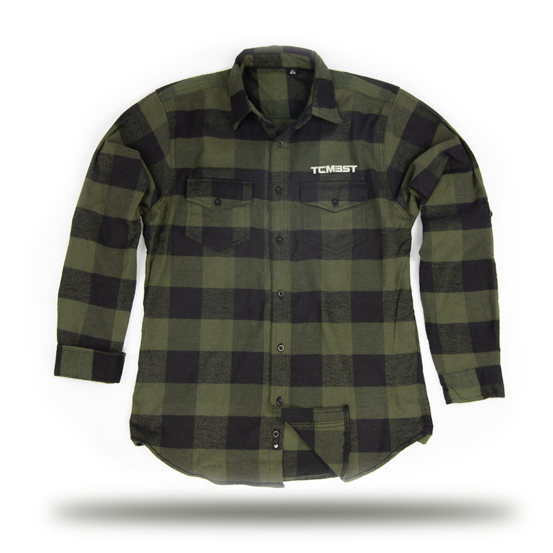TCMBST - Long Sleeve Flannel - Army/Black