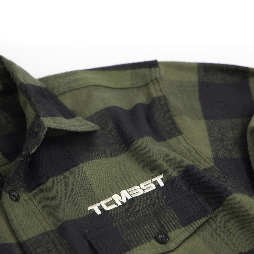 TCMBST - Long Sleeve Flannel - Army/Black